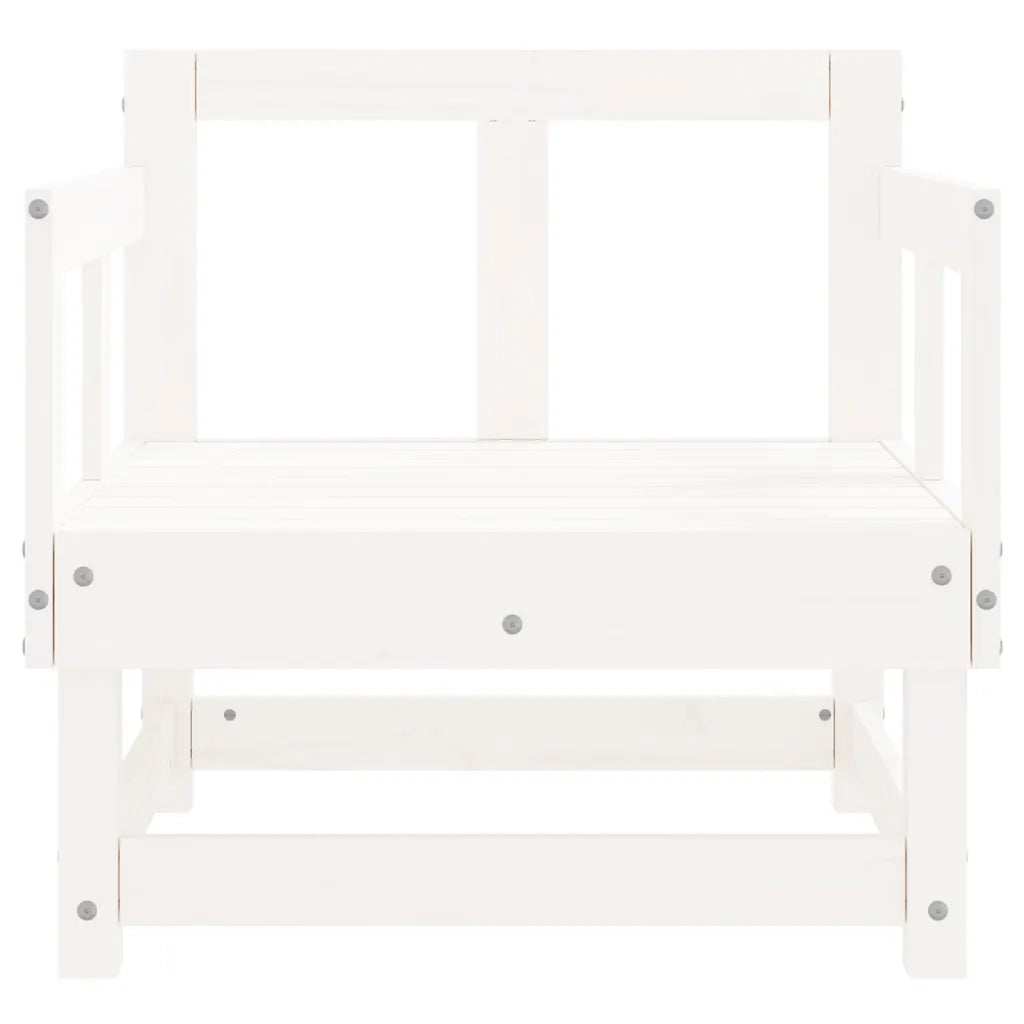 Sedia da patio-Sedie da Giardino 2 pz Bianche in Legno Massello di Pino 731625