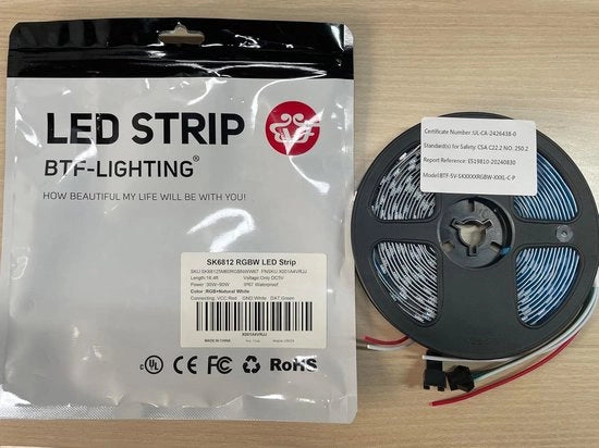 Striscia LED RGBW SK6812 a base 5m con 60 LED per metro, IP67, acqua e polvere resistente.