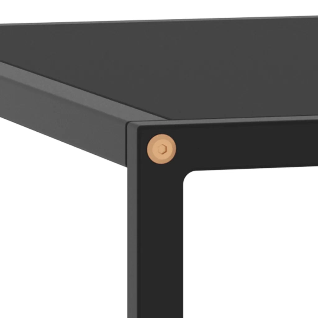 Tavolino da Salotto Nero con Vetro Nero 80x80x35 cm  cod mxl 9435