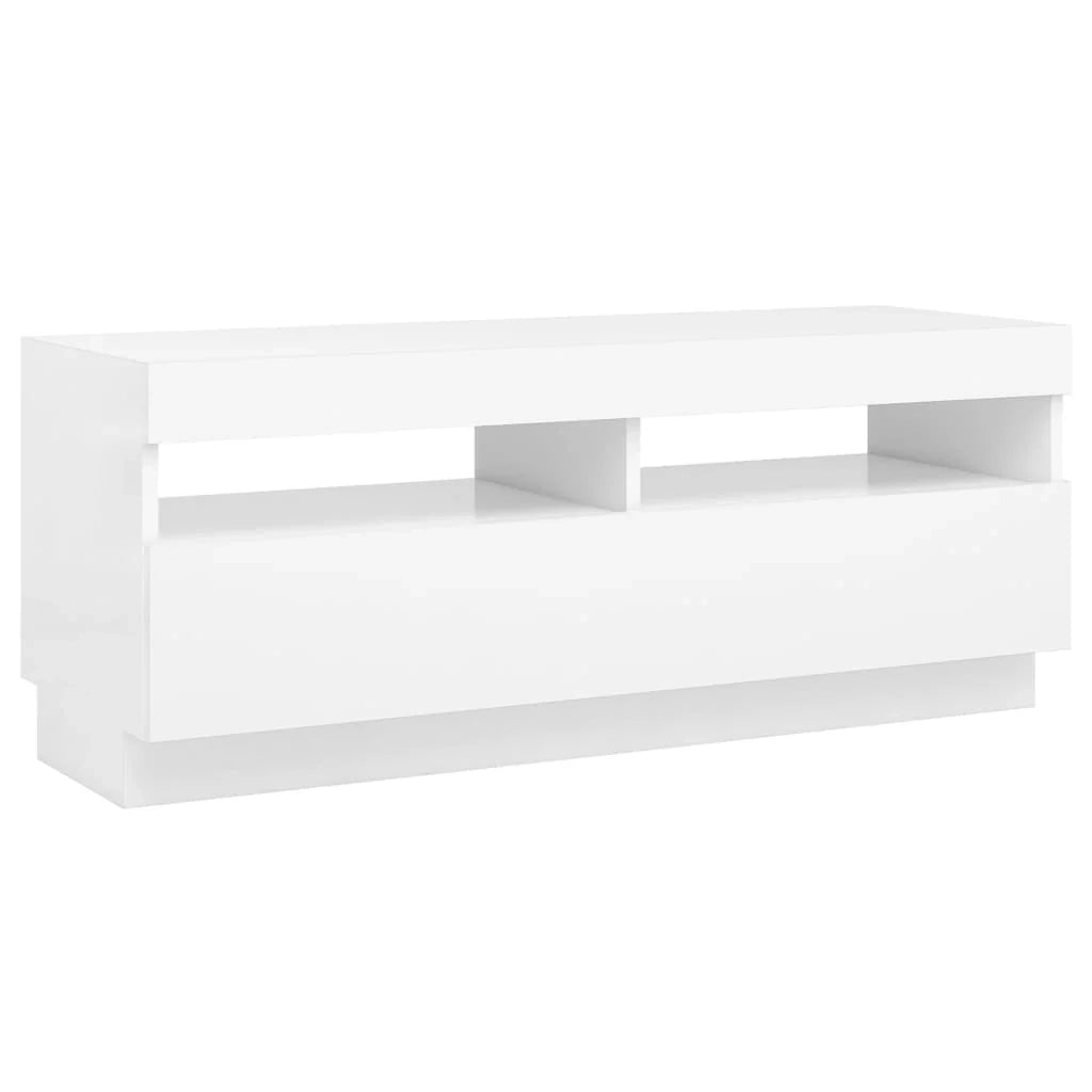 Mobile TV multimediale scaffale TV credenza mobile TV per sala da pranzo soggiorno camera da letto con luci LED 100 x 35 x 40 cm bianco 02_0026507