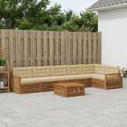 Set di divani da esterno 7 pz Naturale e Beige 3383451