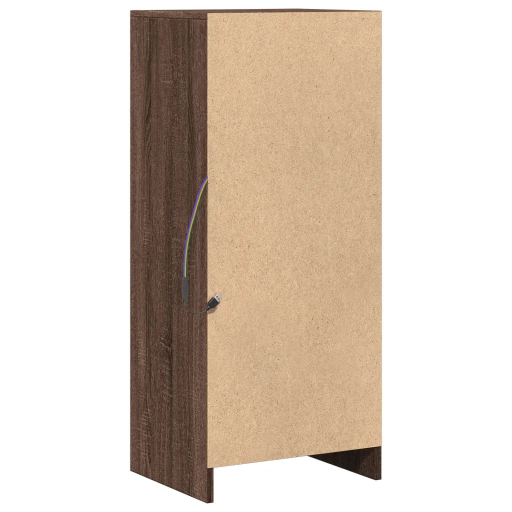 Credenza con LED-Buffet-Armadio da cucina Rovere Marrone 42,5x34x100cm Legno Multistrato
