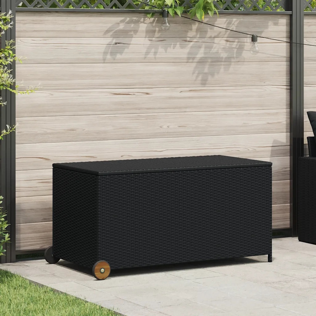 Contenitore da Giardino Nero 120x65x61 cm in Polyrattan 310089