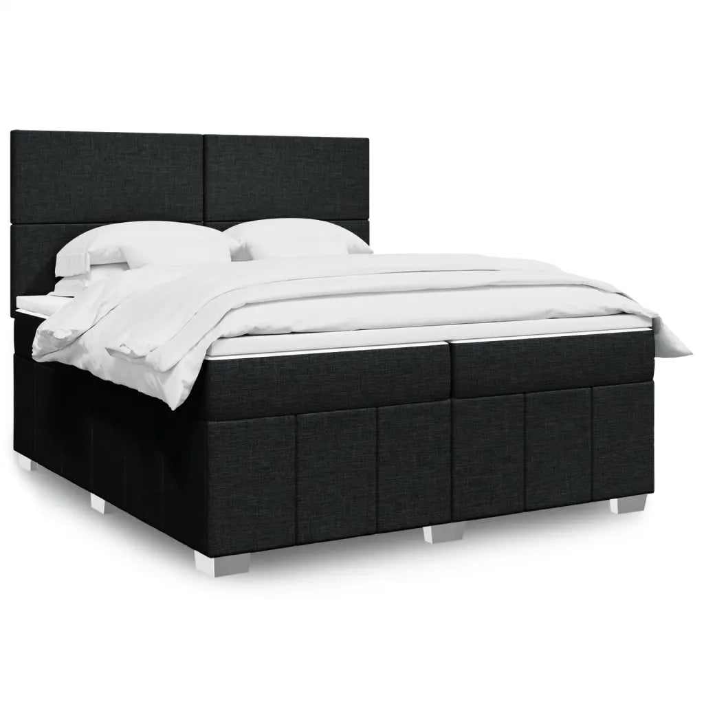 Giroletto a Molle con Materasso Nero 200x200 cm in Tessuto 3294070