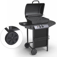 Barbecue a Gas 2,9 kw Alabama Superficie di Cottura in Pietra Lavica Nero