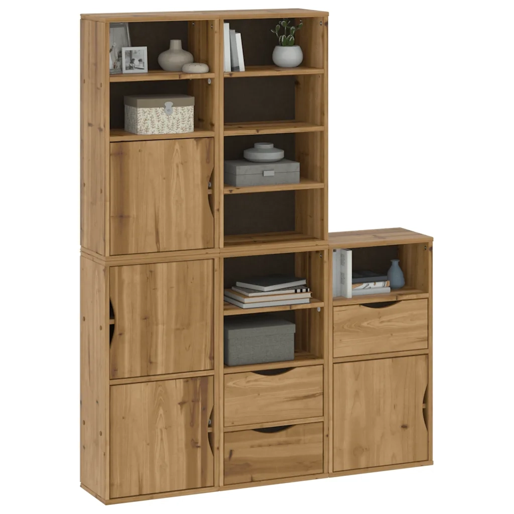 Armadietti Laterali 5 pz ODDA 40x24x79 cm Legno Massello Pino 3365360