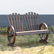 Panchina da giardino 2 posti in legno marrone scuro 108 x 66 x 95 cm