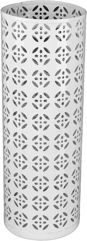 Paraplu per ingresso rotondo in metallo decorativo, standard per paraplu, bianco, piccolo