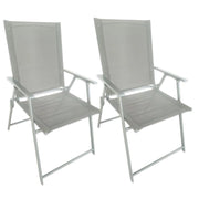 SET 2 SEDIE PIEGHEVOLI MALIBÙ STRUTTURA IN ACCIAIO SEDUTA IN TEXTILENE COLORE ECRU 57X66X96 CM