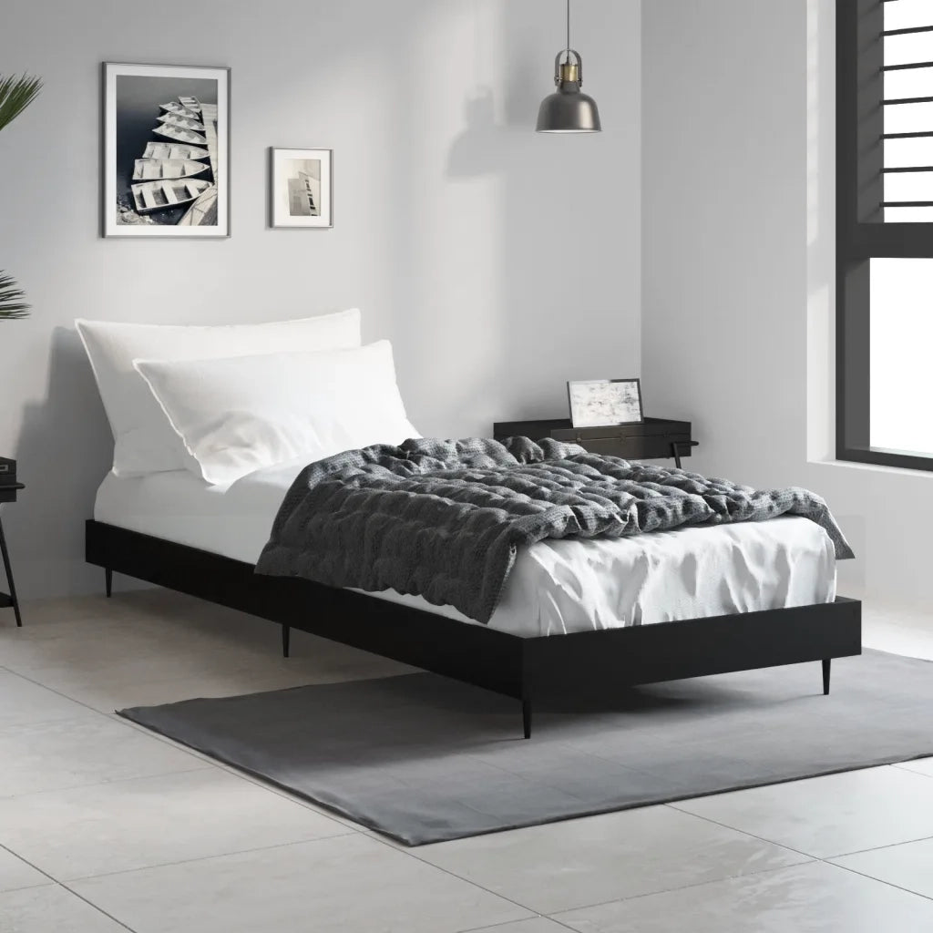 Giroletto-Struttura Letto Nero 75x190 cm in Legno Multistrato 257481
