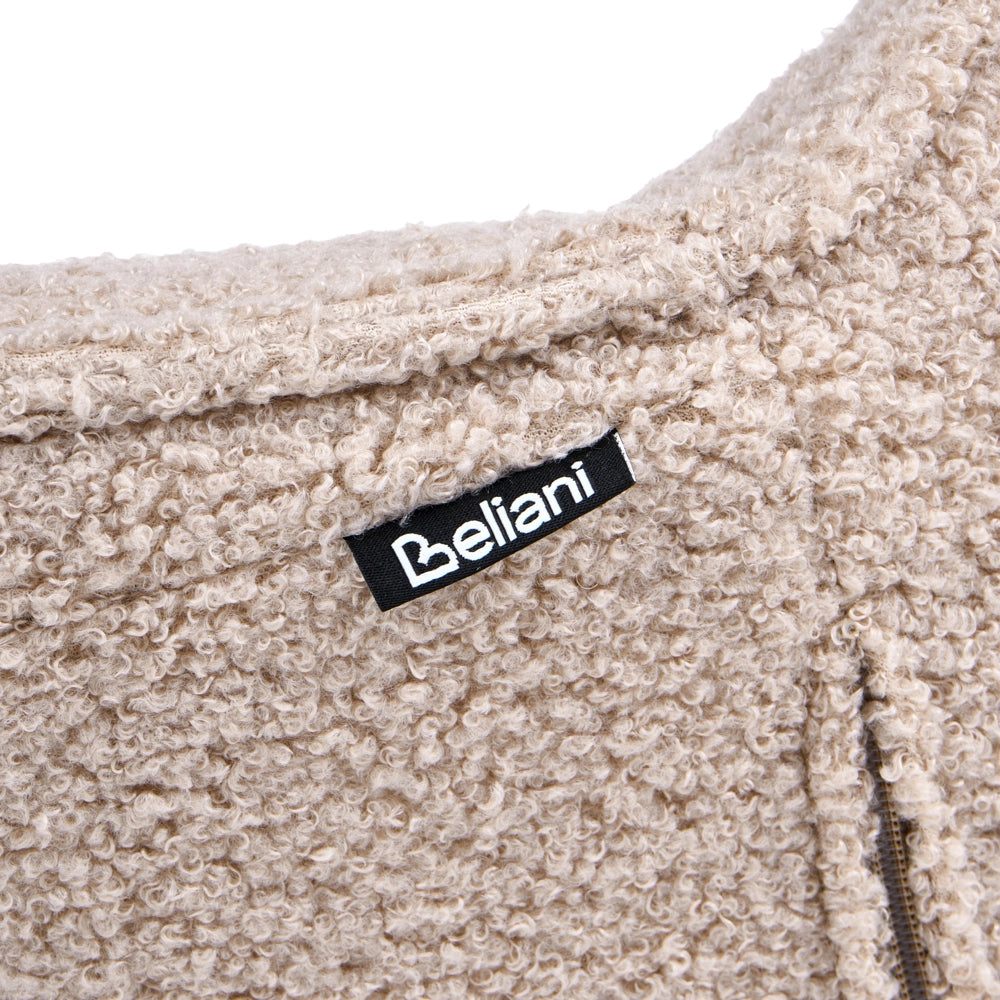 Sedia girevole da ufficio in bouclé beige, regolabile in altezza, per l'ufficio domestico