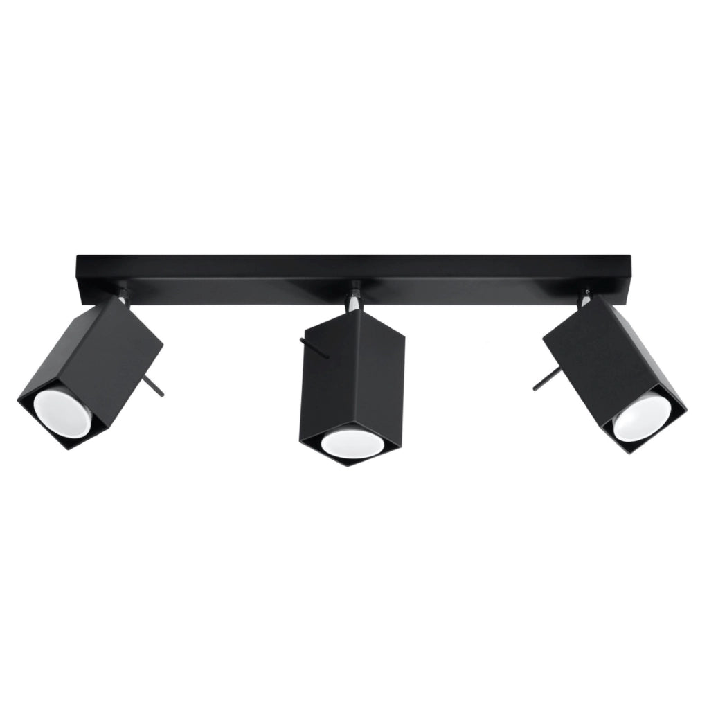 Plafoniera Pure Lume BRAVEA 3 luci GU10 nera cromo