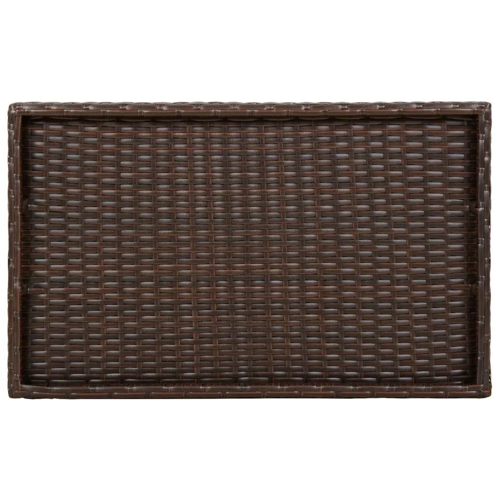 Tavolino da Giardino | Tavolino Vassoio Pieghevole Marrone 65x40x75 cm in Polyrattan