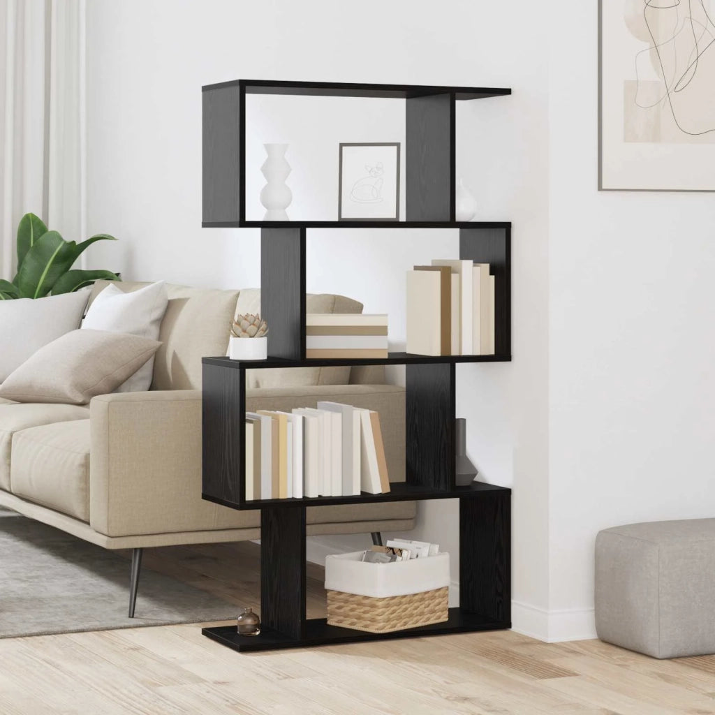 Armadio per Libri Rovere Nero 70 x 24 x 129 cm