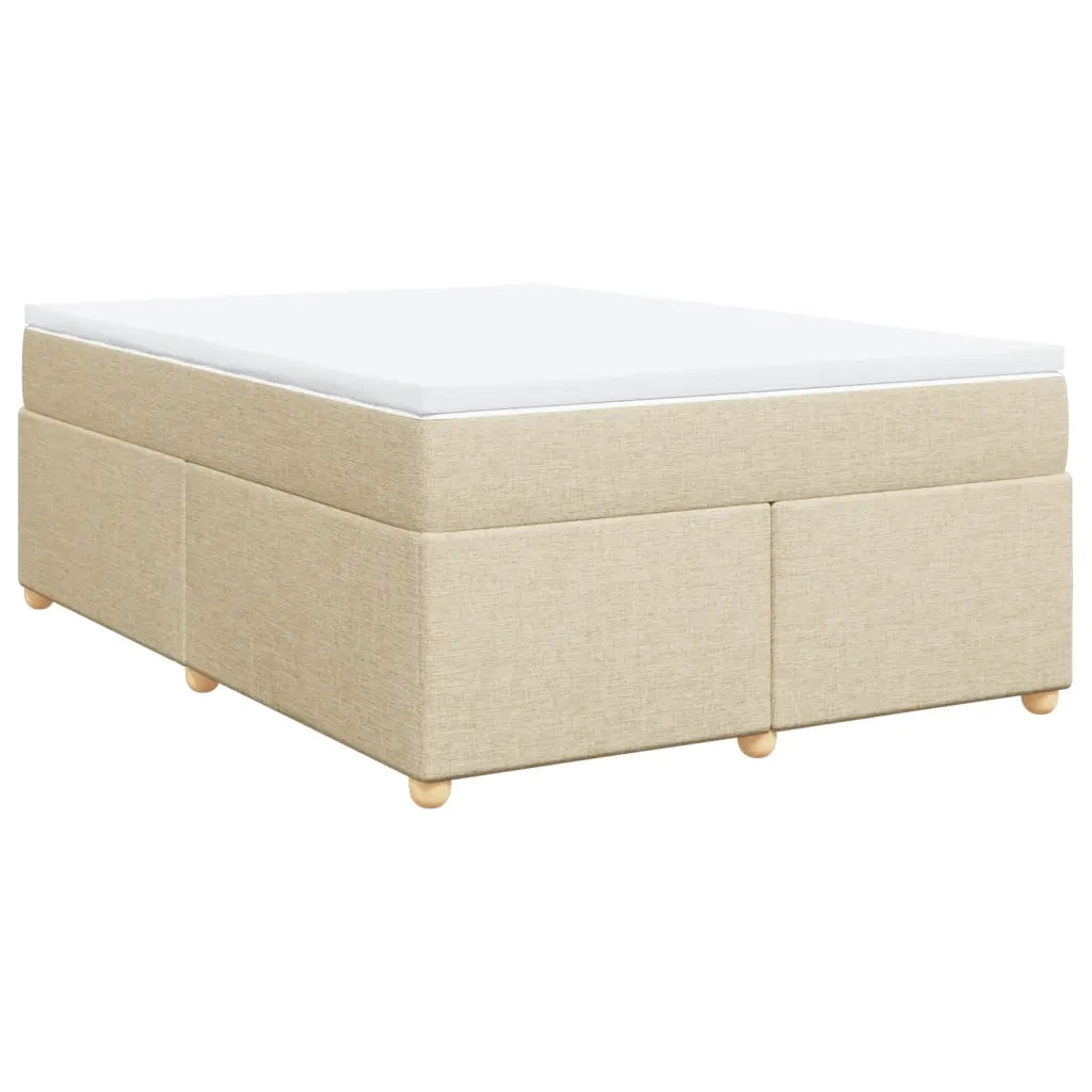 Giroletto a Molle con Materasso Crema 140x19 cm in Tessuto