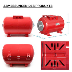 Vaso di espansione 100 l orizzontale per impianti idrici, sistemi autoclave, con membrana EPDM