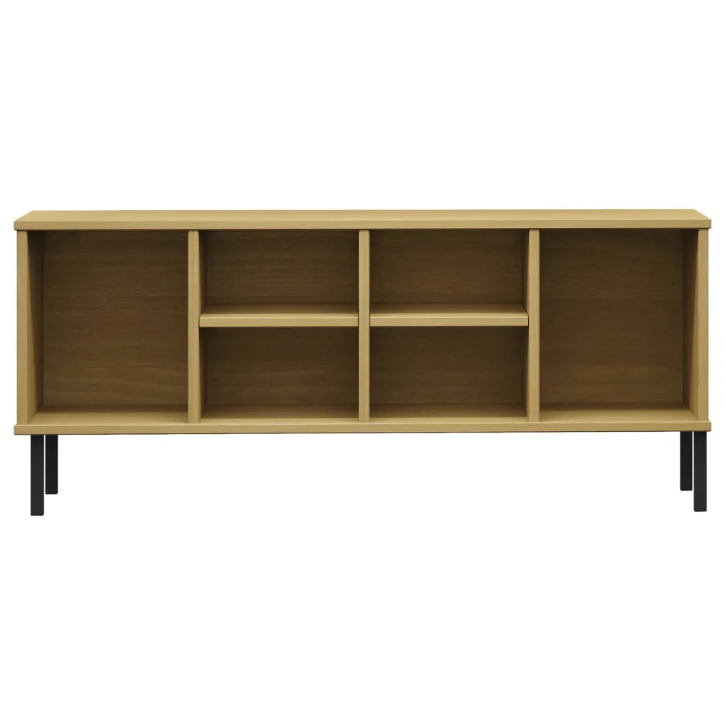 Scarpiera Gambe Metallo Marrone 106x35x45cm Legno Massello OSLO 350994