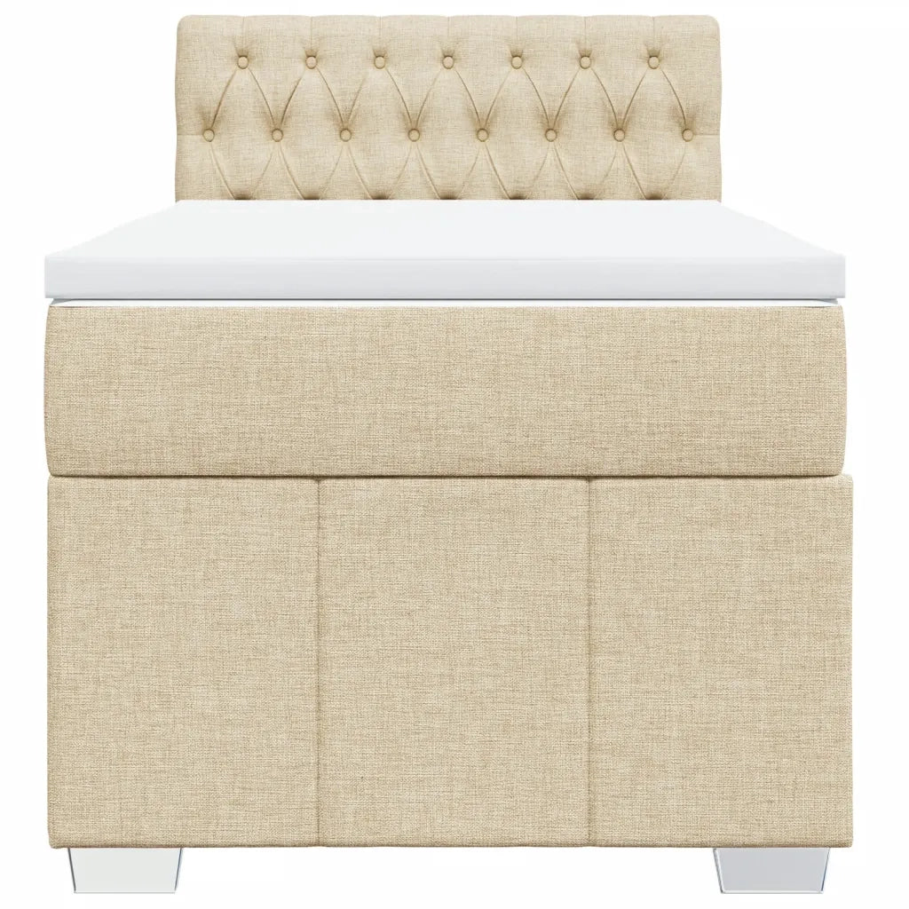 Giroletto a Molle con Materasso Crema 100x200 cm in Tessuto 3286991