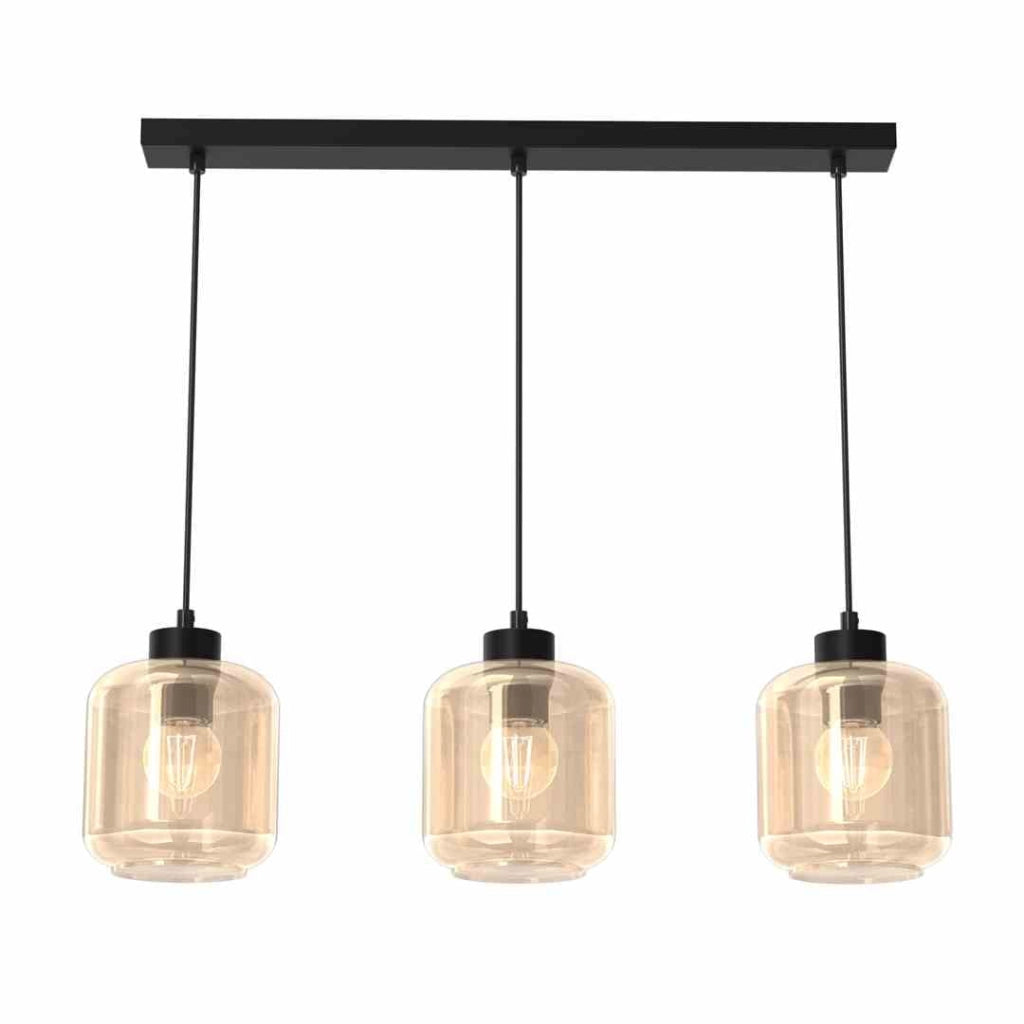 Lampada a sospensione Milagro Sombra MLP8371 3xE27 nera/ambra