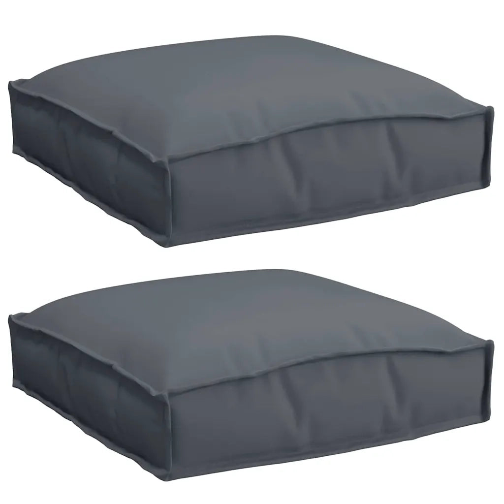 Cuscino 2 pz | Cuscini per sedie Antracite 40 x 40 x 8 cm Tessuto Oxford