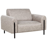 Poltrona in tessuto effetto pelle grigio schienale regolabile gambe in metallo stile moderno