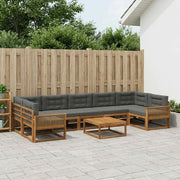 Set di divani da esterno con cuscino 8 pcs Naturale e Antracite