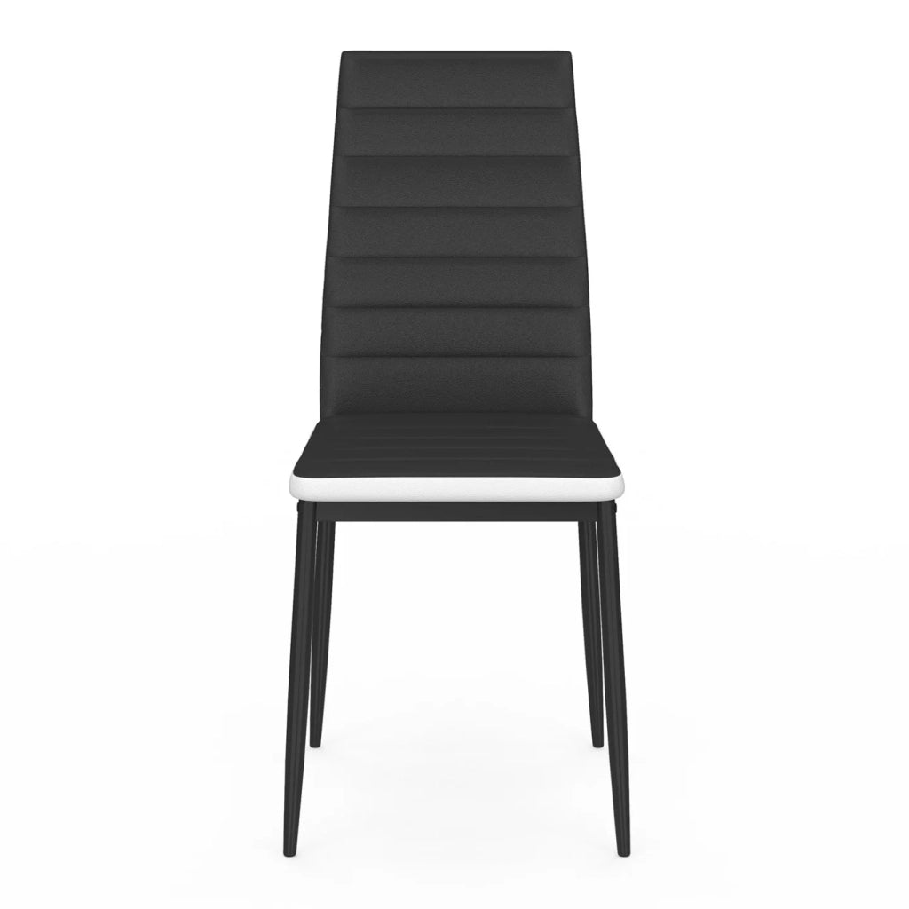 IDMarket - Set di 4 sedie da pranzo ROMANE nere con fascia bianca