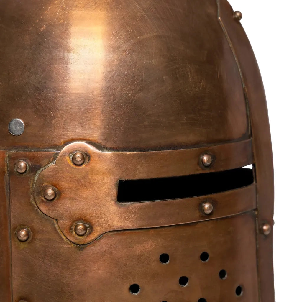 Elmo da Cavaliere Medievale Antico Replica LARP Rame in Acciaio CFW4268513
