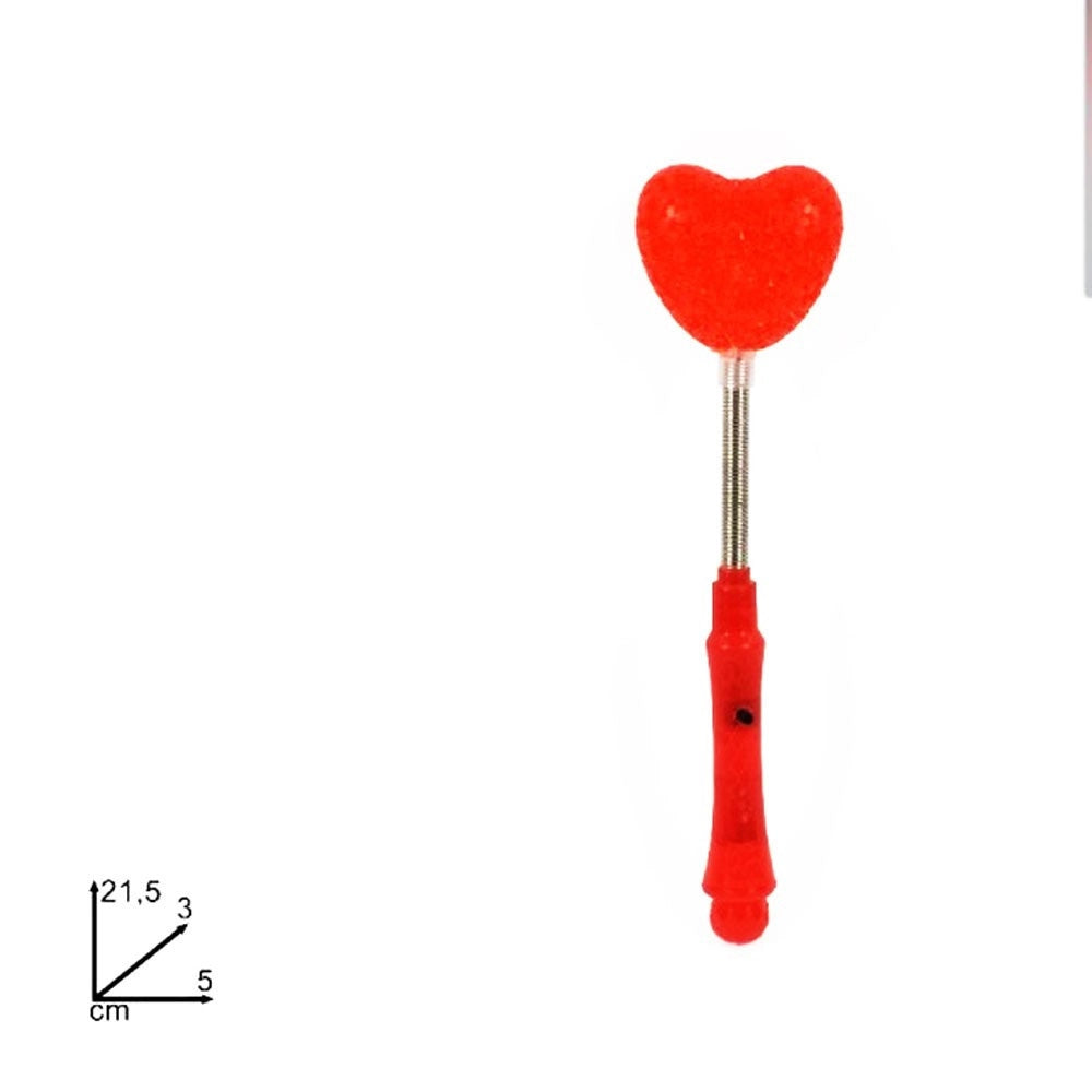 Trade Shop - Bacchetta Luminosa Cuore San Valentino Regalo Decorazione Led Gadget Festa 2 Pz -