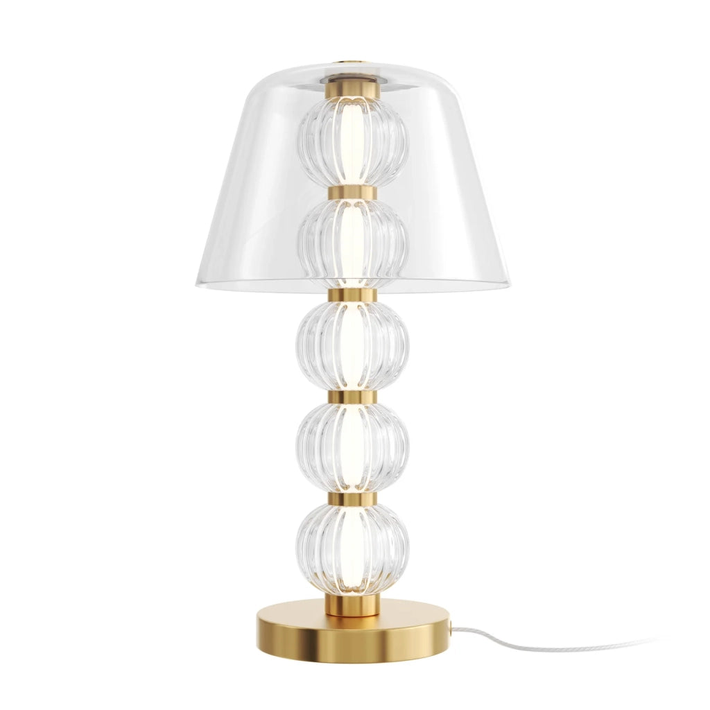 Maytoni Lampada da tavolo moderna Amulet 1 luce LED integrato oro metallo vetro