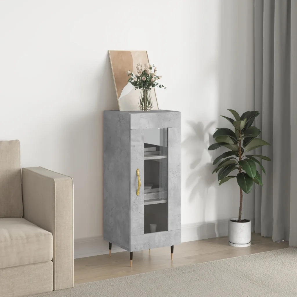 Credenza | Madia | Buffet da pranzo | Armadio da pranzo Grigio Cemento 34,5x34x90 cm in Legno Multistrato