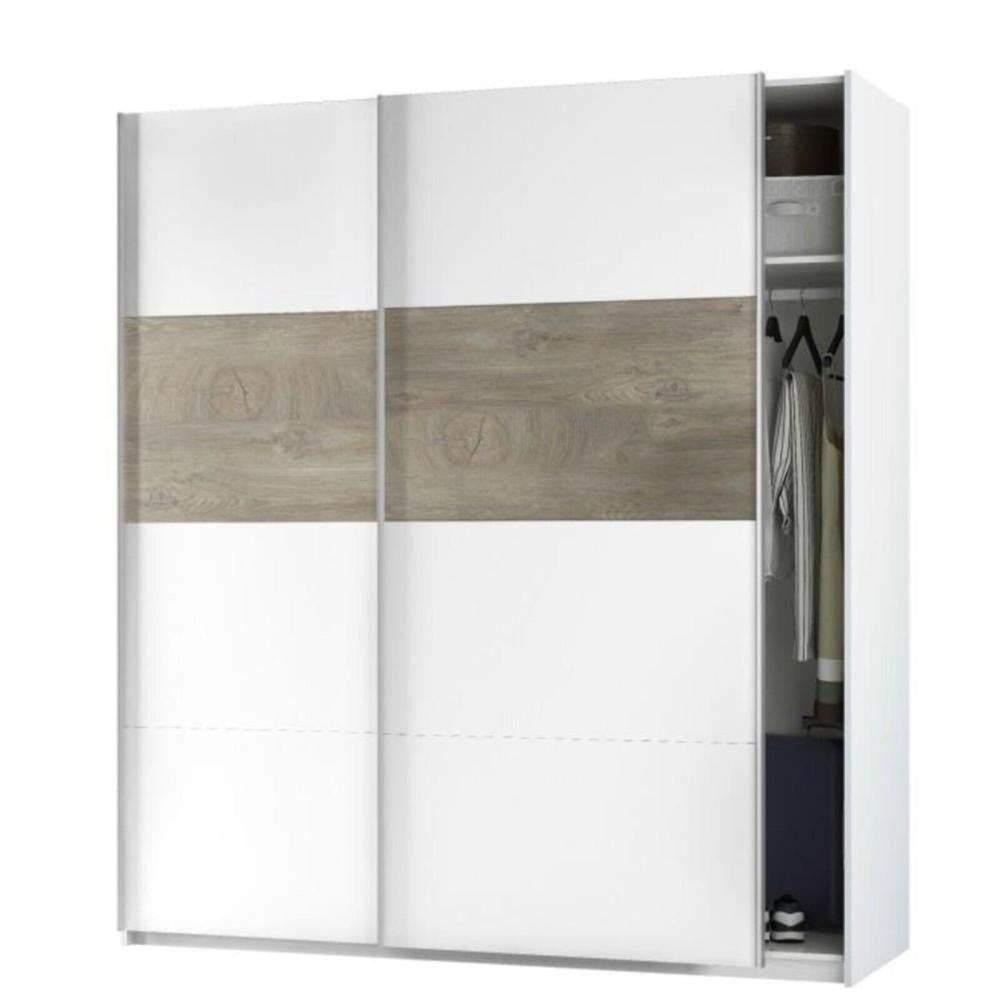 Armadio 2 Ante 2 Ripiani e Barra Appendiabiti 200x180x60 cm Bianco ARM182A Fores