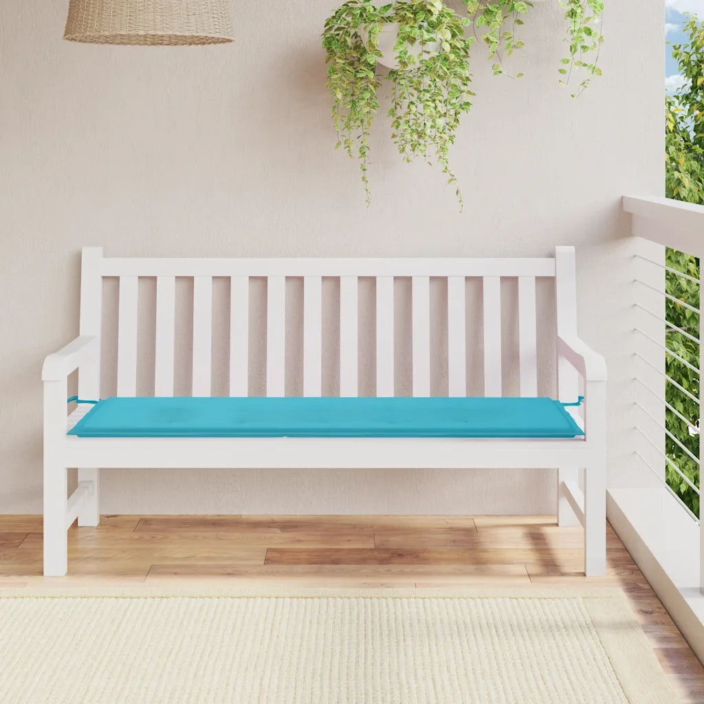 Cuscino Panca da Giardino-Cuscini per panchina da esterno Turchese 150x50x4cm in Tessuto Oxford