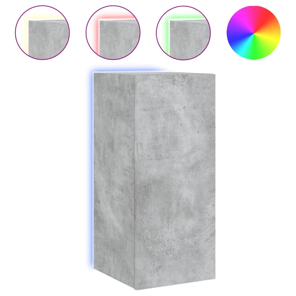 Mobile TV multimediale mensola TV credenza mobile TV sala da pranzo soggiorno camera da letto montaggio a parete con luci LED 30,5 x 35 x 70 cm grigio 02_0027875