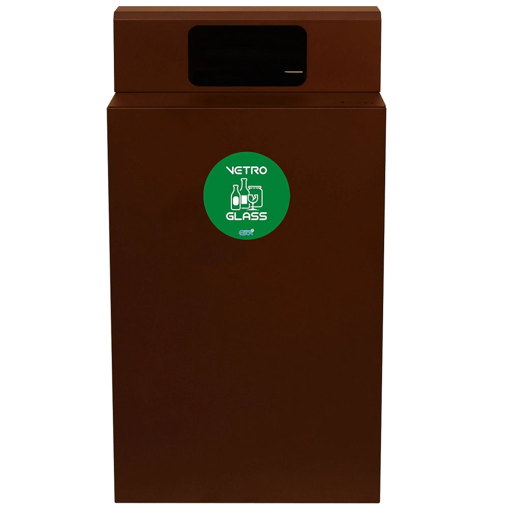 Contenitore per Raccolta Differenziata Capacità 100 L con Etichette 45x50x96 cm in Acciaio Verniciato