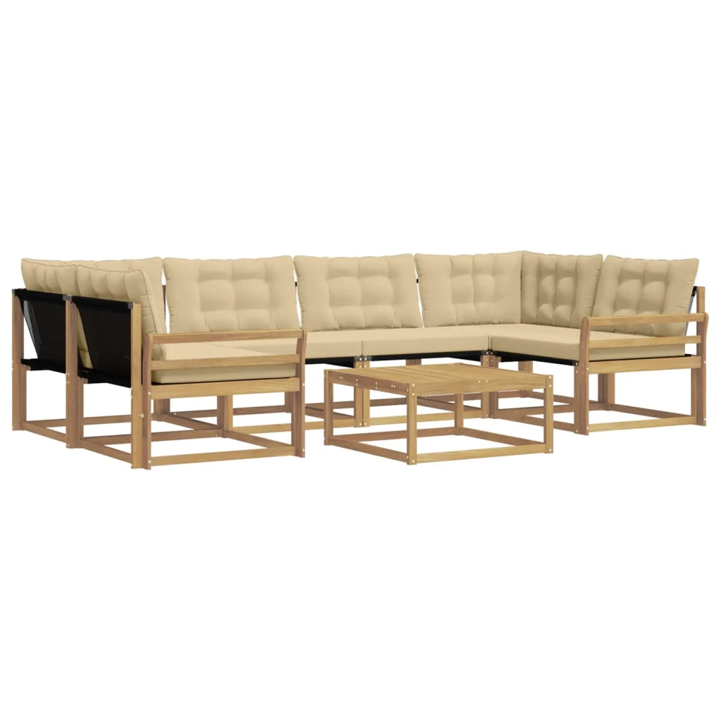 Set di divani da esterno 7 pz Bianco e Beige 3388471