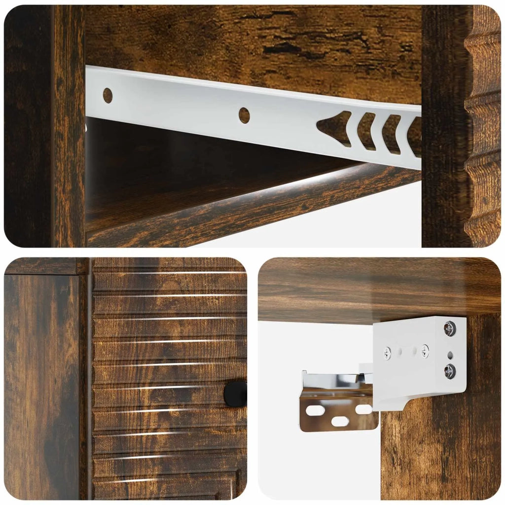Mobiletto da notte a muro Rovere Fumo 34,5 x 33 x 20 cm 898605