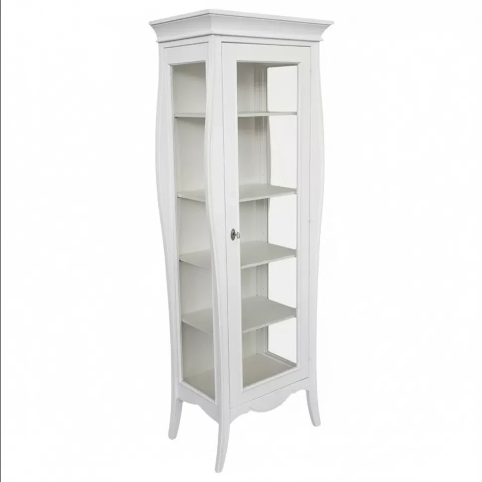 Vetrina sagomata 1 porta legno bianco 71x48x204 (3095) - Mobili 2G