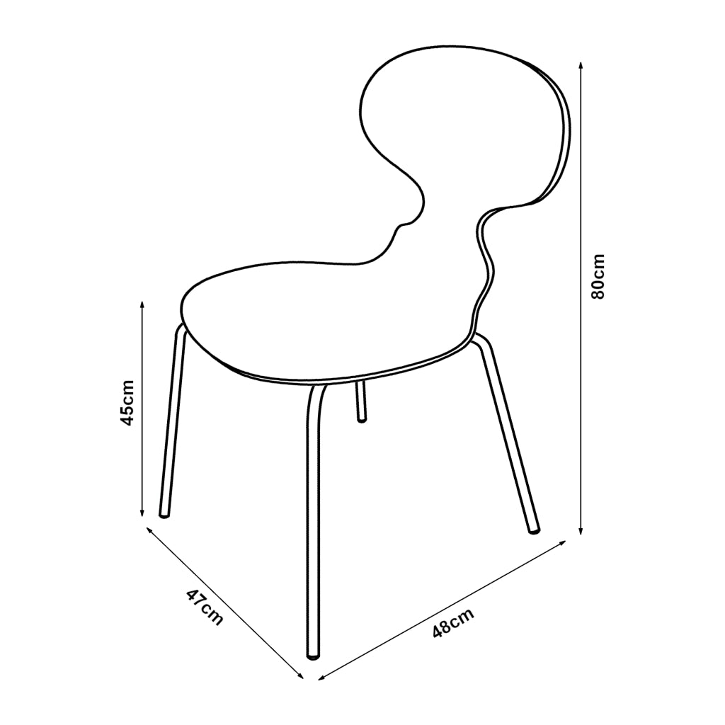 Set Kil di 4 Sedie Impilabili da Sala Pranzo - Nero [en.casa]