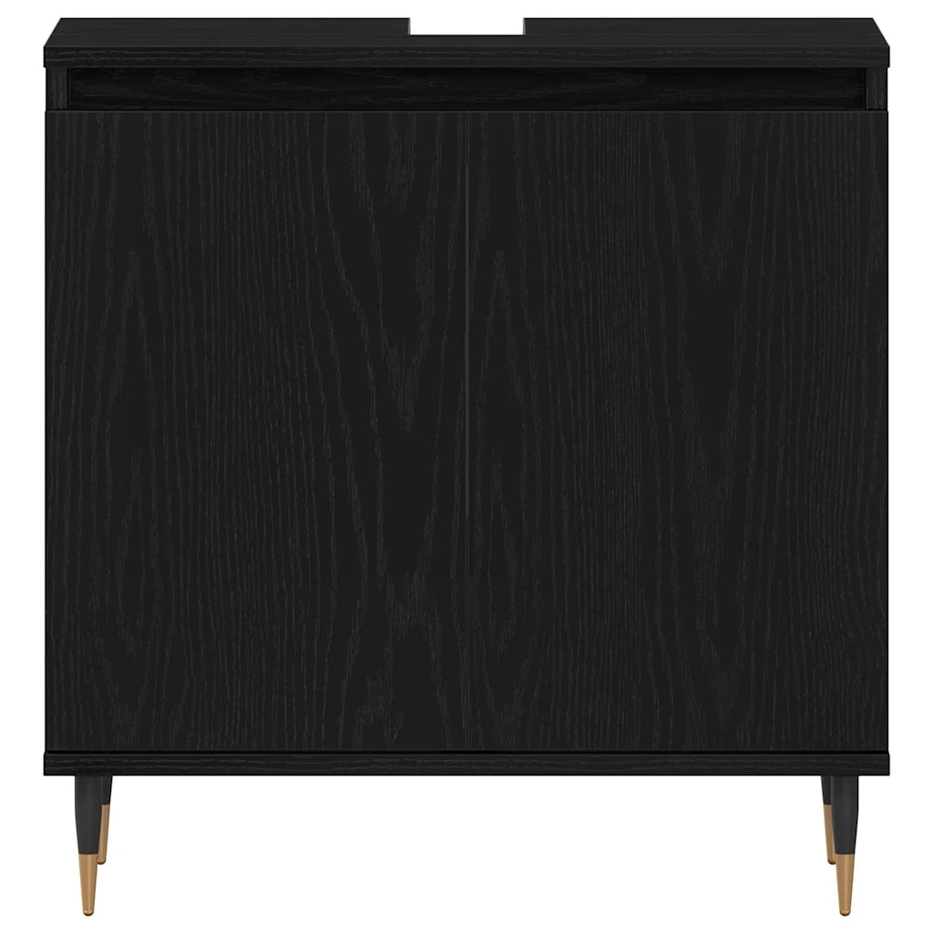 Armadio per Lavabo da Bagno Rovere Nero 58 x 33 x 60 cm 862887