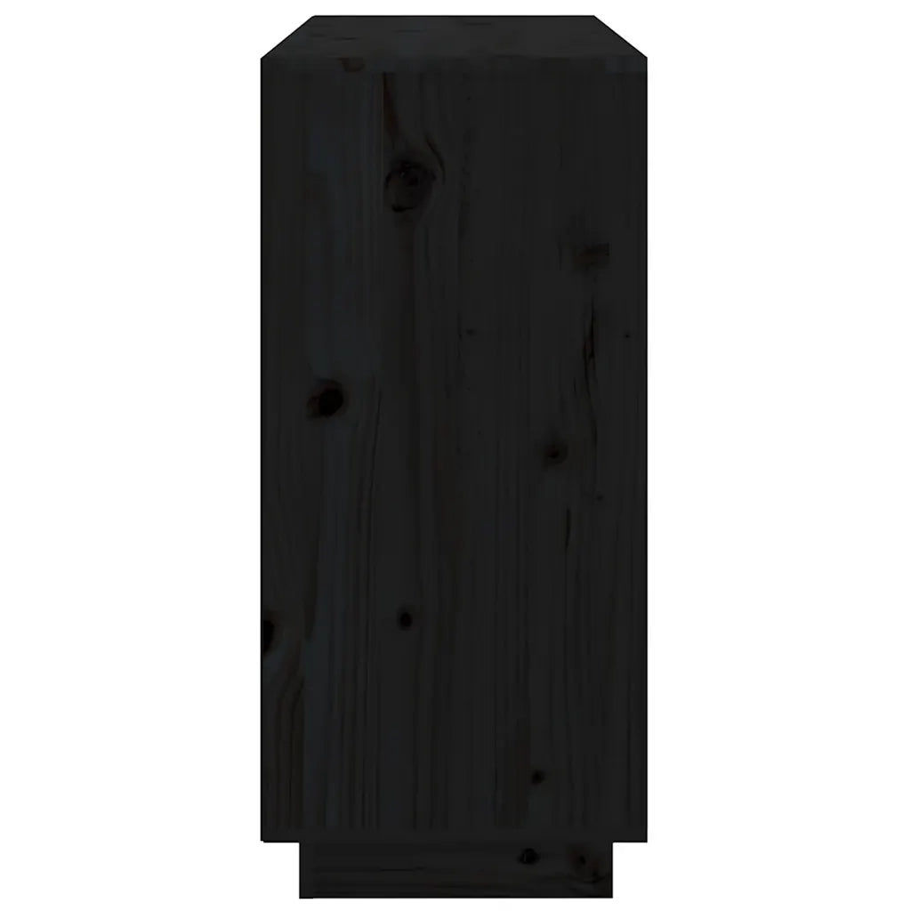 Credenza | Madia | Buffet da pranzo | Armadio da pranzo Nera 111x34x75 cm in Legno Massello di Pino