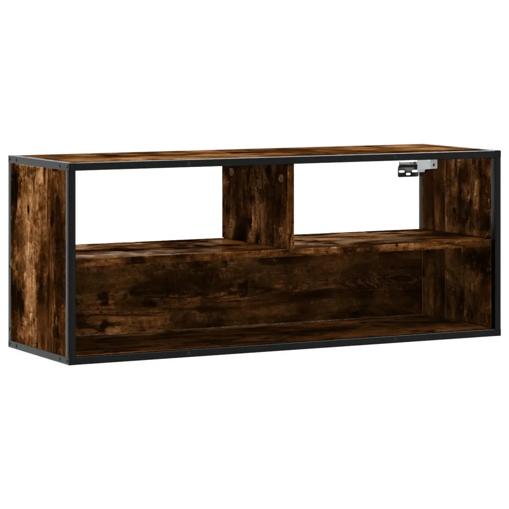 vidaXL Mobile TV Rovere Fumo 100x31x39,5cm Legno Multistrato e Metallo