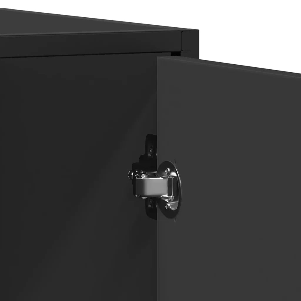 Credenza-Buffet-Armadio da cucina Nera 92x35x76 cm in Legno Multistrato 891498