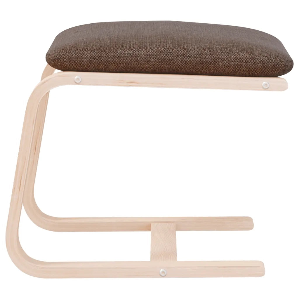 Poggiapiedi Marrone Scuro 51x41x40 cm in Tessuto 351067