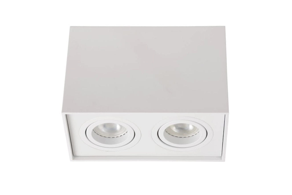 Faretto Lucide Tube 2 luci GU10 bianco alluminio soffitto