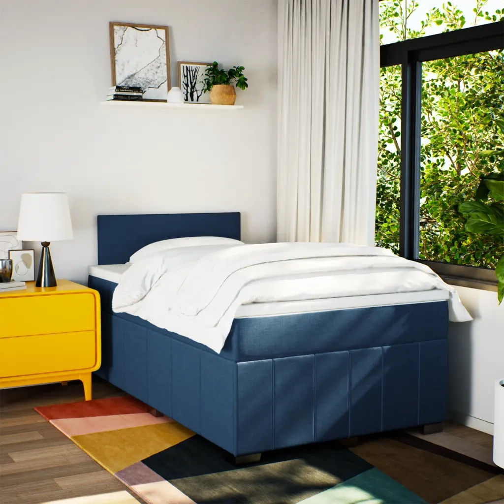 Giroletto a Molle con Materasso Blu 120x200 cm in Tessuto 3289334