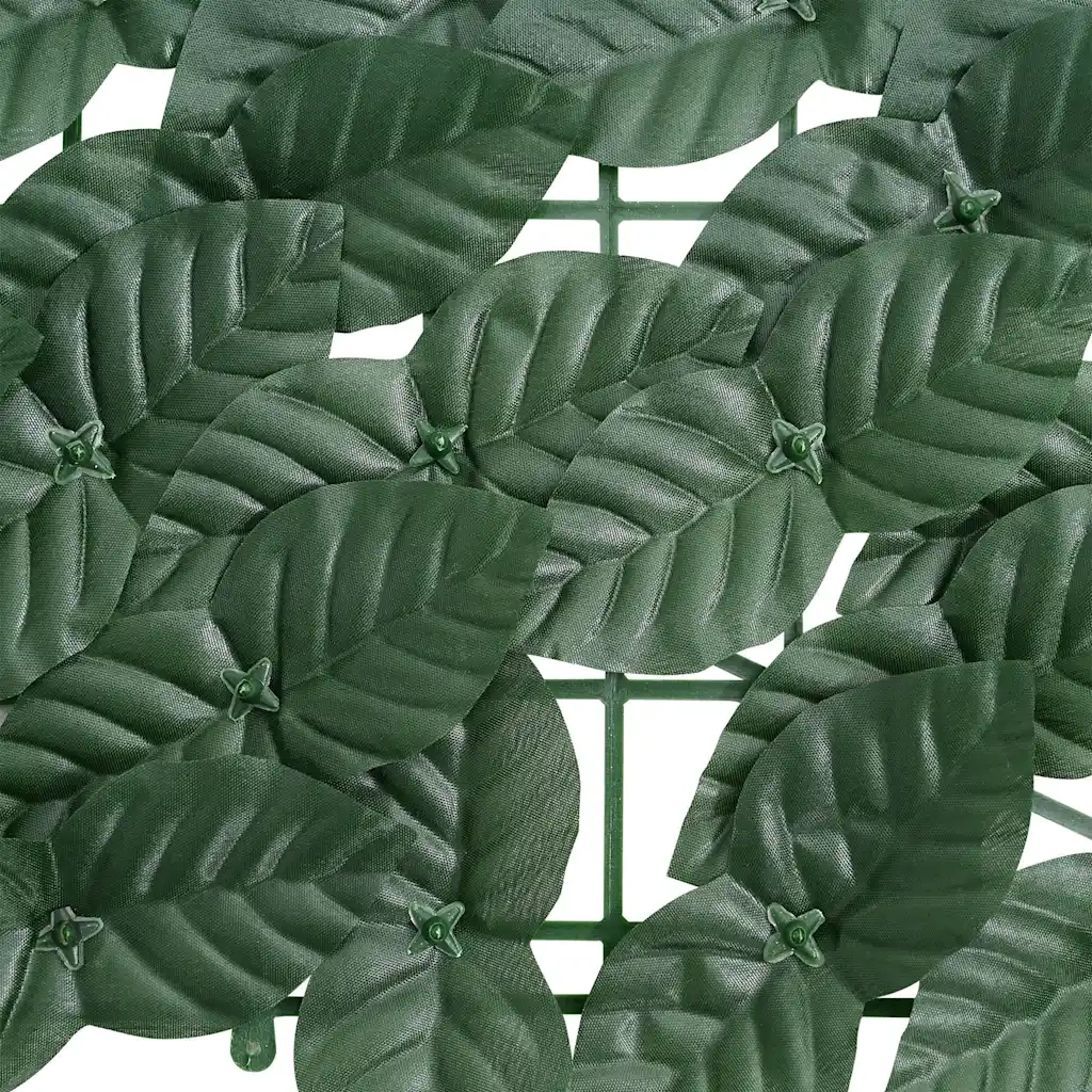 Paravento da Balcone con Foglie Verde Scuro 300x100 cm