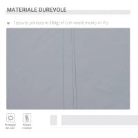Tenda da Sole per Esterno Avvolgibile a Manovella in Metallo e Alluminio, 395x245 cm, Grigio