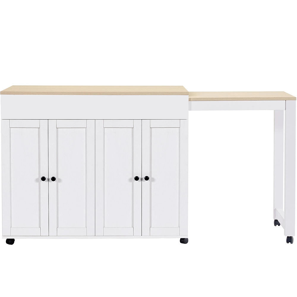 Tavolo Bar Estendibile - Xylo - 118-180??50??94 cm - Bianco 6 Ripiani