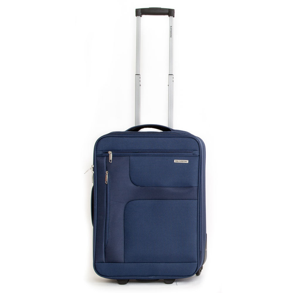 Trolley Valigia Morbida Bagaglio a Mano in Poliestere 2 Ruote Ravizzoni Dante Blu